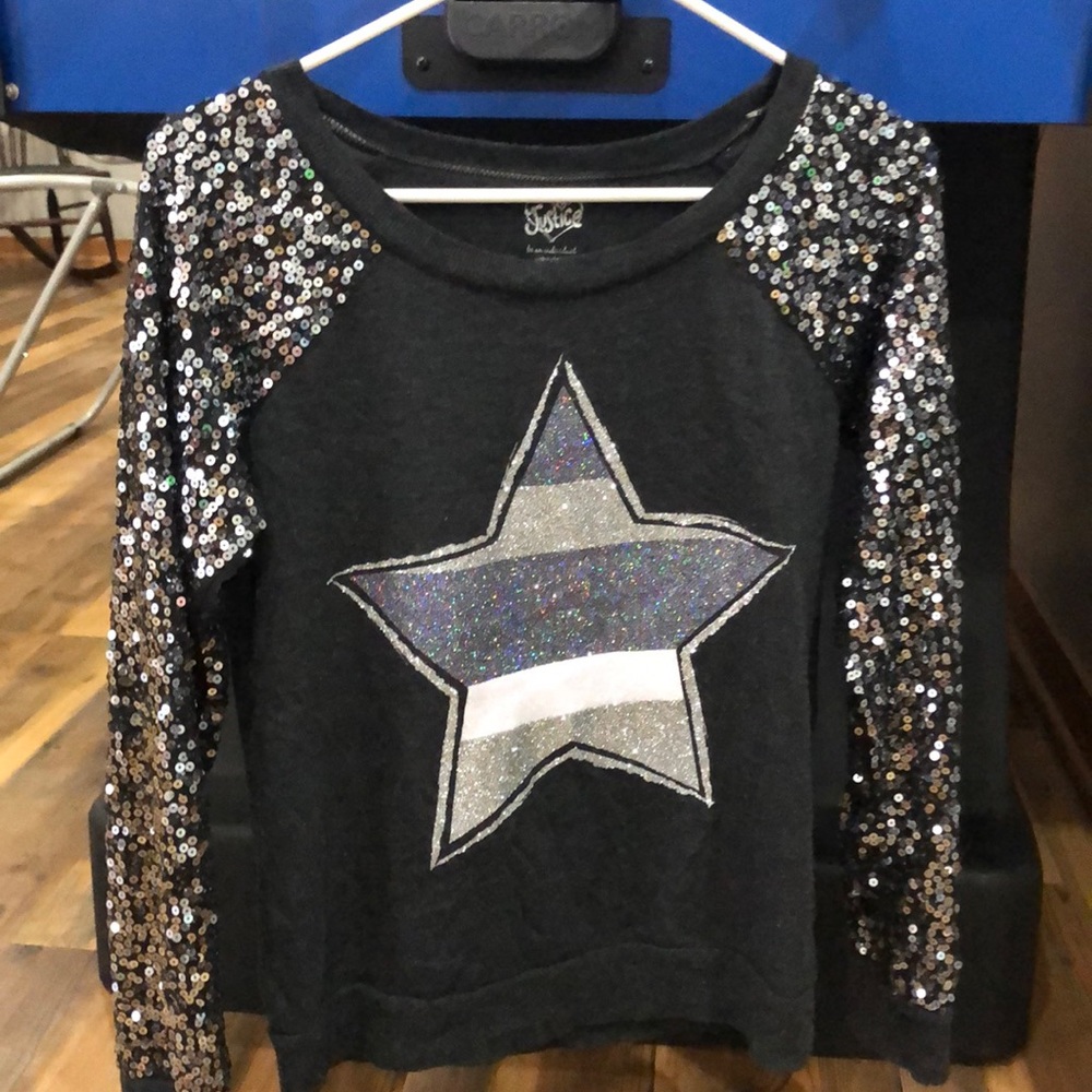 Sparkly justice crew neck